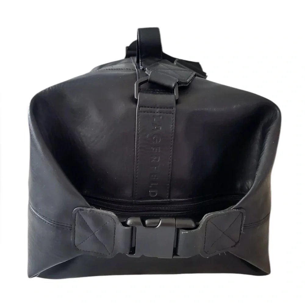 Karl lagerfeld leather black duffle bag